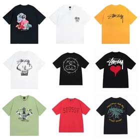 Summer fashion brand Stu creative reverse logo letter pure cotton T-shirt-1848