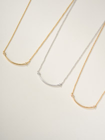 Tiffany smile full diamond necklace-3827