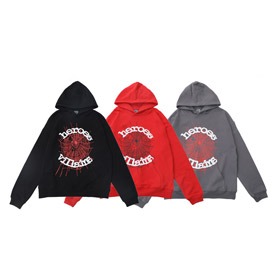 Sp5DER Spiderweb Foam Letter Hooded Sweatshirt-4596